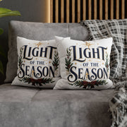 Christmas Holiday Throw Pillowcase— "Light of the Season" Decorative Cushion