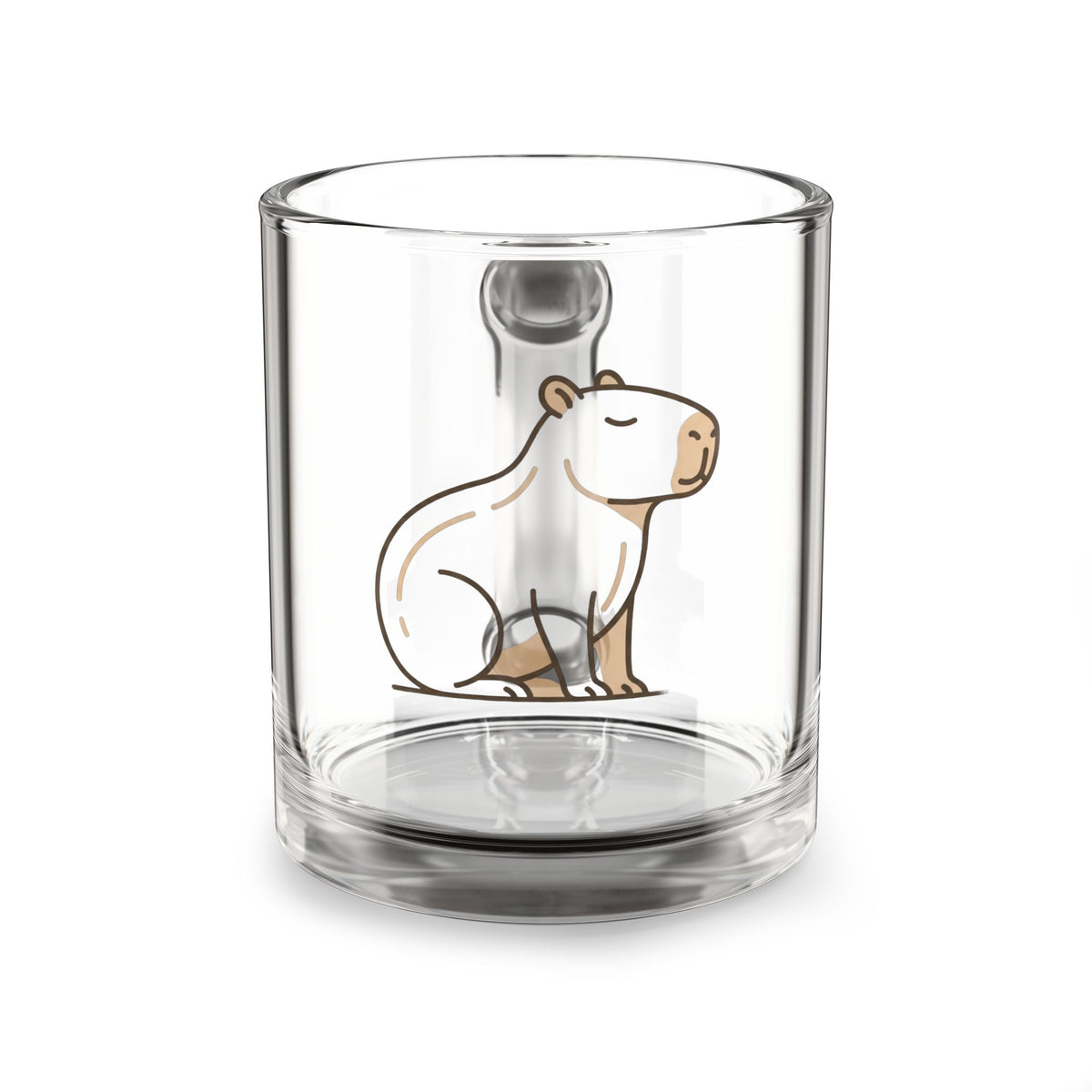 Funny Glass Mug Capybara Glass Mug — Cute Capybara 10oz Coffee & Tea Cup