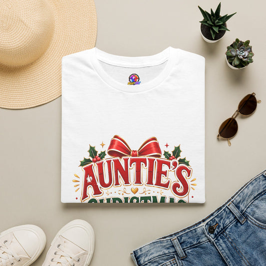 Auntie’s Christmas Crew T-Shirt — Holiday Family Pajama Tee