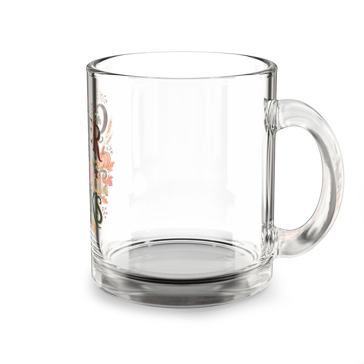 Gather and Give Thanks Glass Mug — 10oz Thanksgiving Coffee Cup
