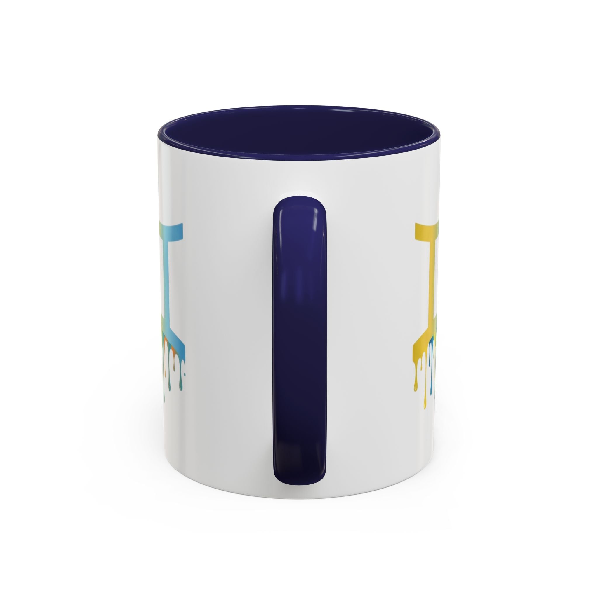 Gemini Zodiac Coffee Mug - Dripping Rainbow Gemini Symbol Accent Mug