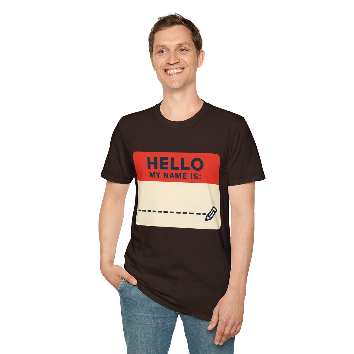 Hello My Name Is Name Tag T-Shirt — Funny Novelty Graphic Tee - Trending Now - August 2026