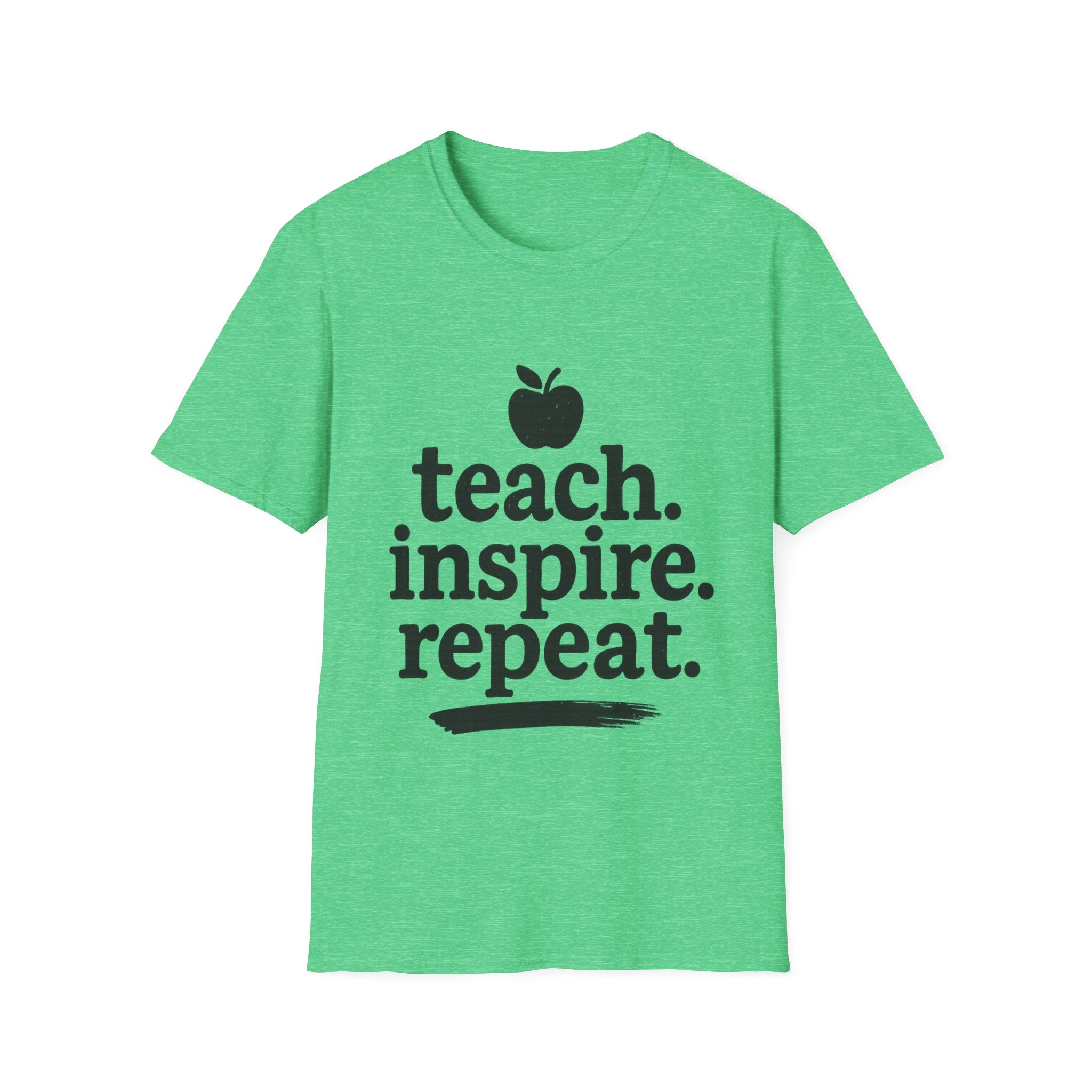 Teach. Inspire. Repeat. T‑Shirt — Teacher Apple Graphic Tee - Trending Now - August 2026 Trends - Everyday T-Shirt