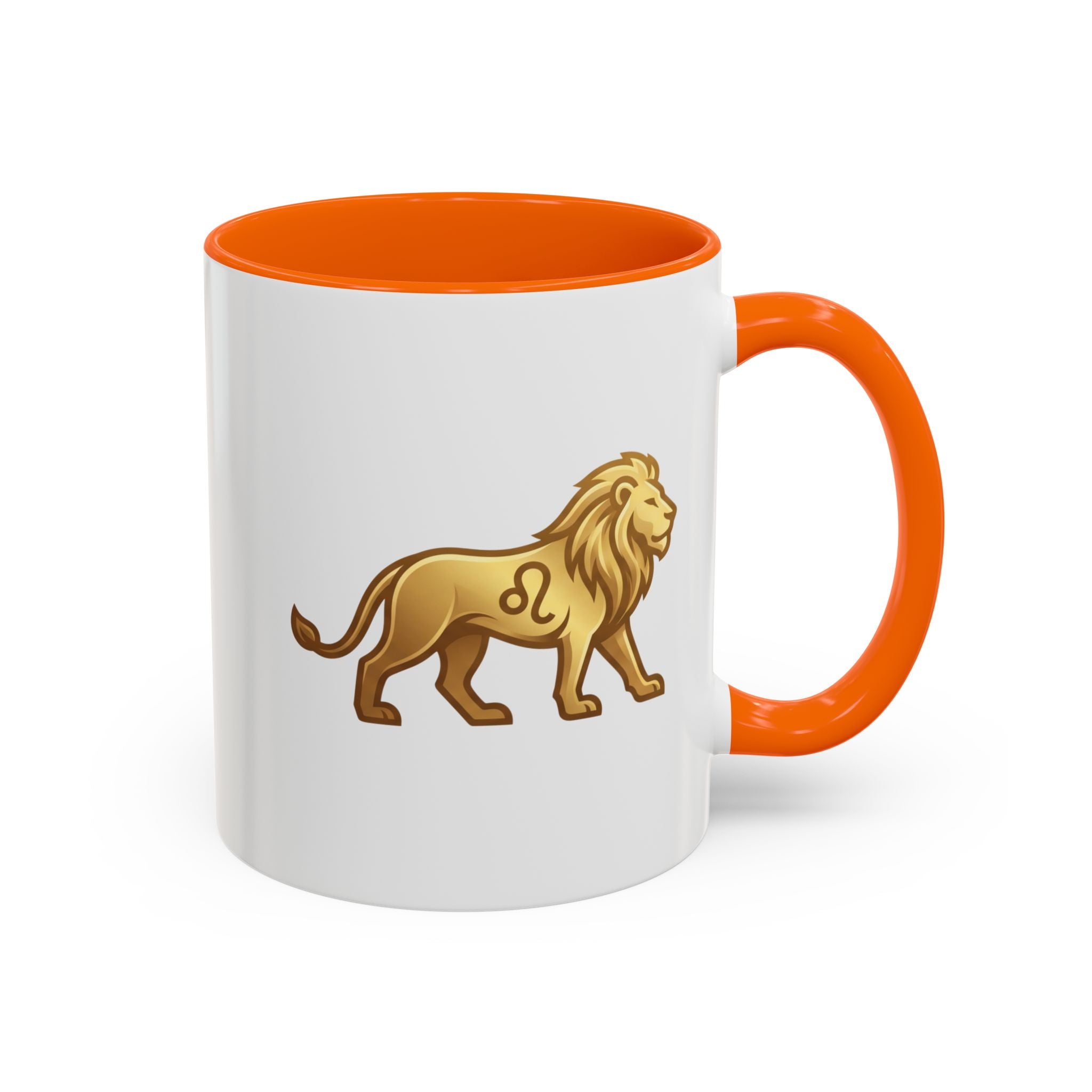 Leo Zodiac Coffee Mug — Gold Lion Accent Mug for Astrology Lovers
