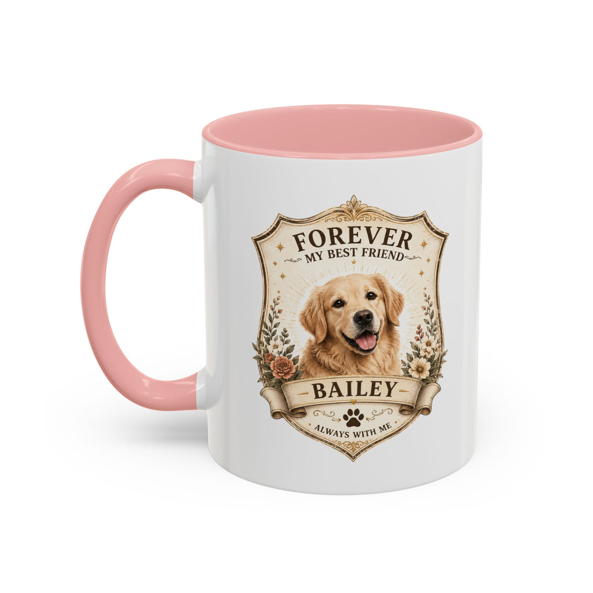 Milo Bailey Dog Dad Mom Golden Retriever Memorial Coffee Mug – “Forever My Best Friend” Personalized Dog Tribute