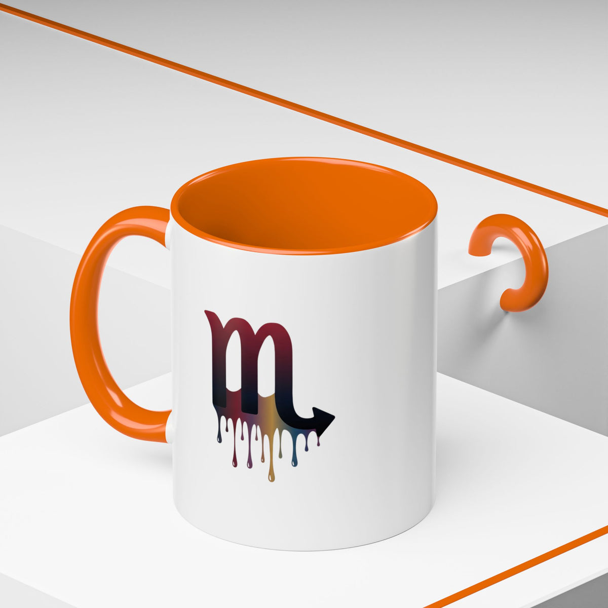 Scorpio Drip Accent Coffee Mug – Zodiac Scorpio Symbol Ceramic Mug