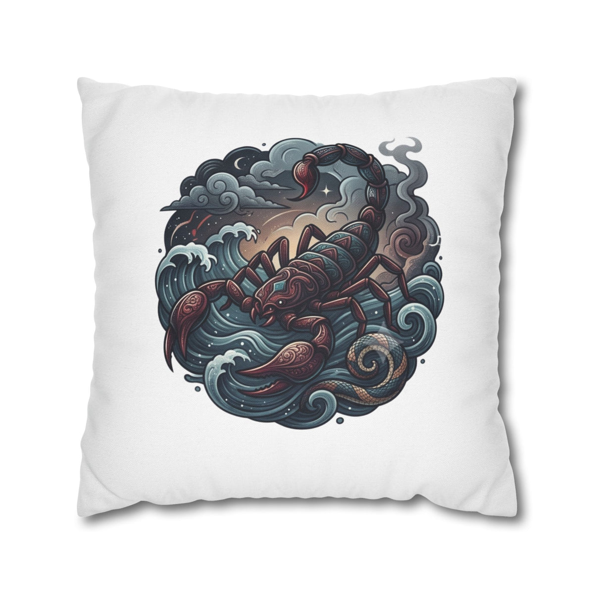 Scorpion Wave Decorative Pillowcase — Zodiac Scorpio Throw Pillow Cover