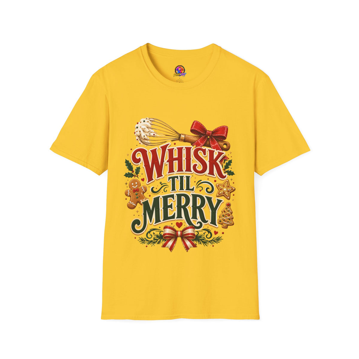 Christmas Baking T-Shirt — "Whisk 'Til Merry" Holiday Tee