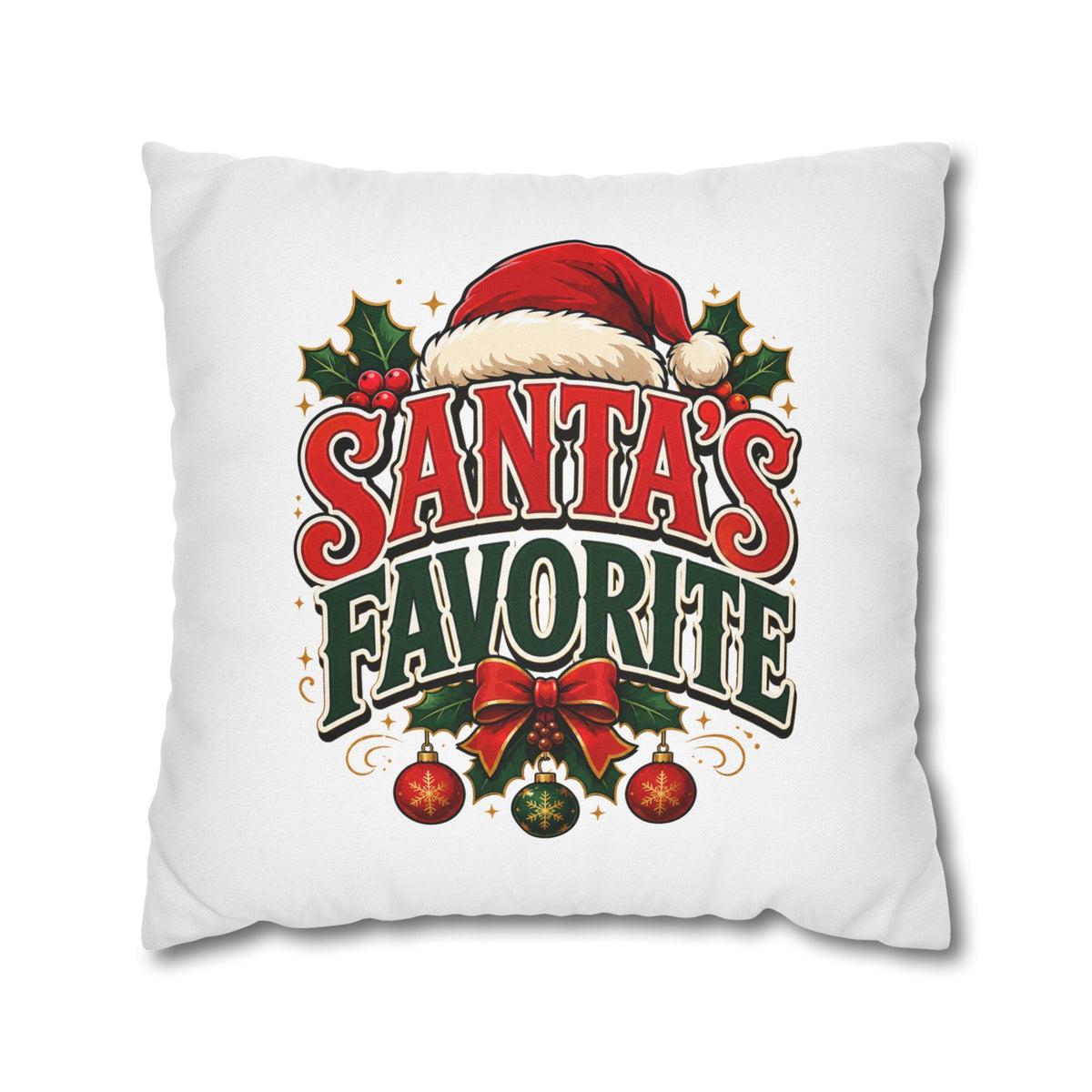 Christmas Santa's Favorite Holiday Pillowcase — Festive Christmas Decorative Cushion Cover