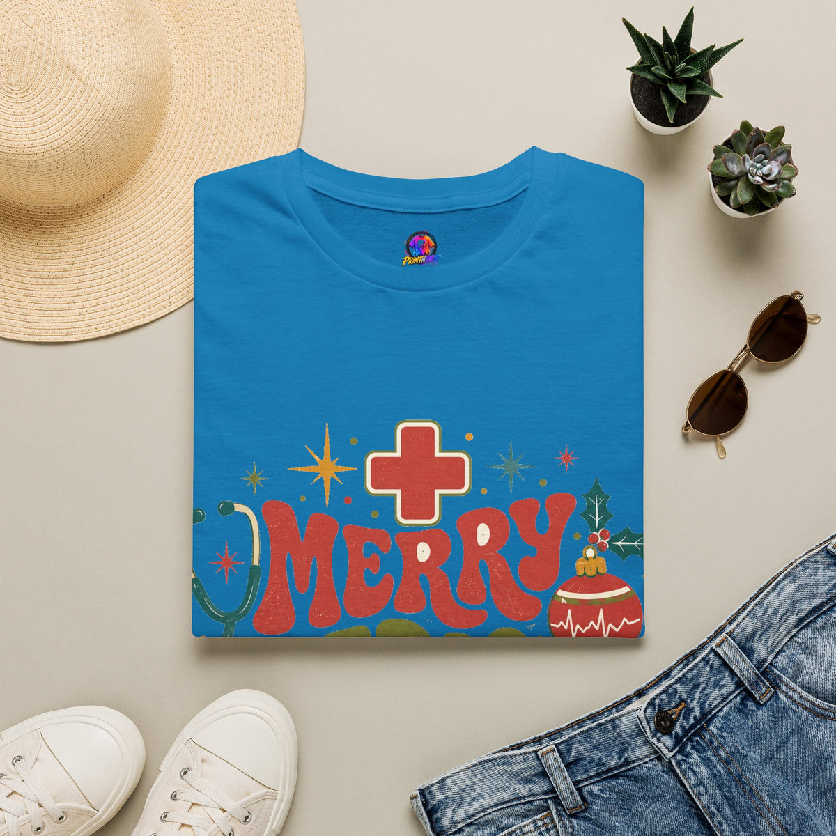 Merry Medical Mood T-Shirt — Christmas Nurse & Healthcare Holiday Tee