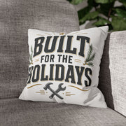 Christmas Built for the Holidays Decorative Pillowcase — Festive Tool Lover Throw Pillow Cover