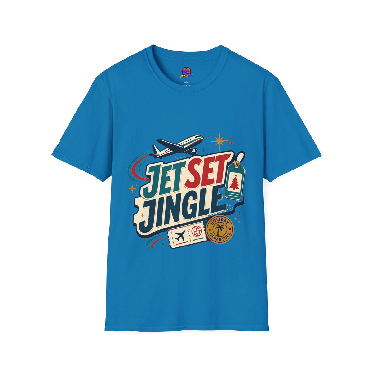 Jet Set Jingle Travel T-Shirt — Retro Airplane Vacation Graphic