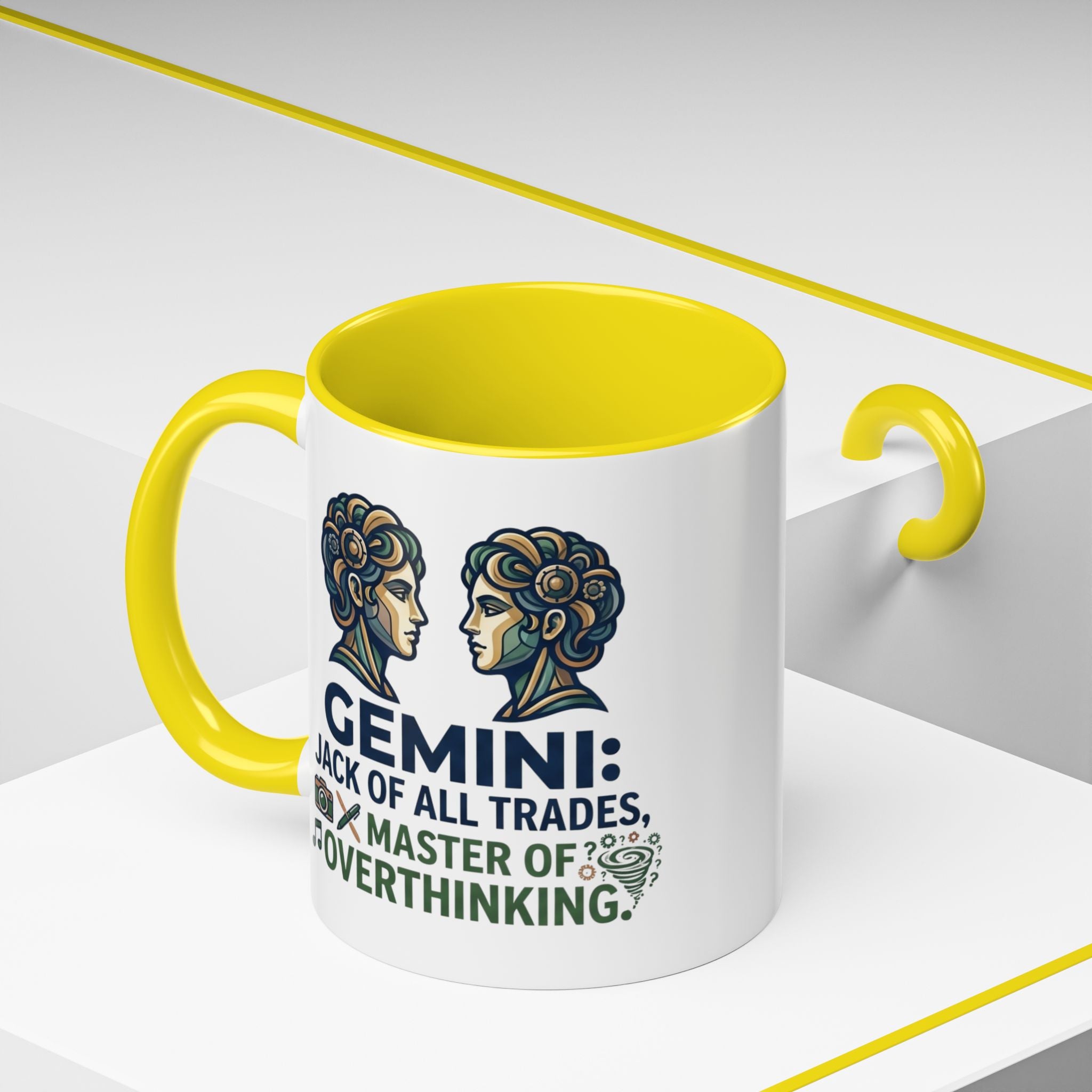 Gemini Coffee Mug – “Jack of All Trades, Master of Overthinking” Zodiac Accent Mug