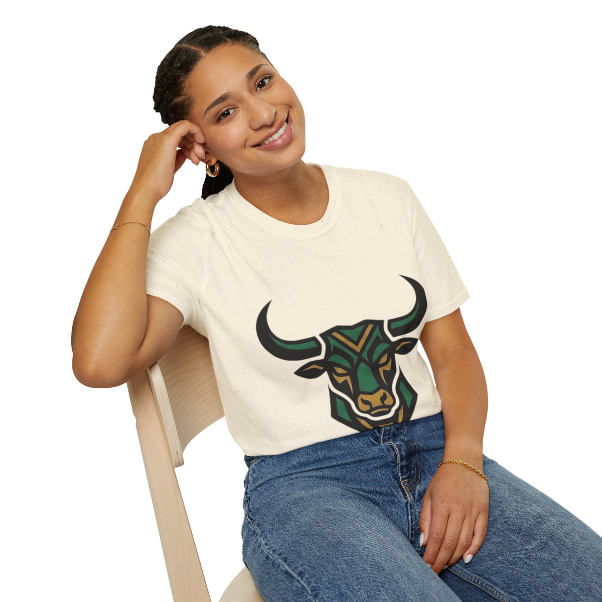 Taurus Bull Head T-Shirt — Geometric Tribal Bull Graphic Tee