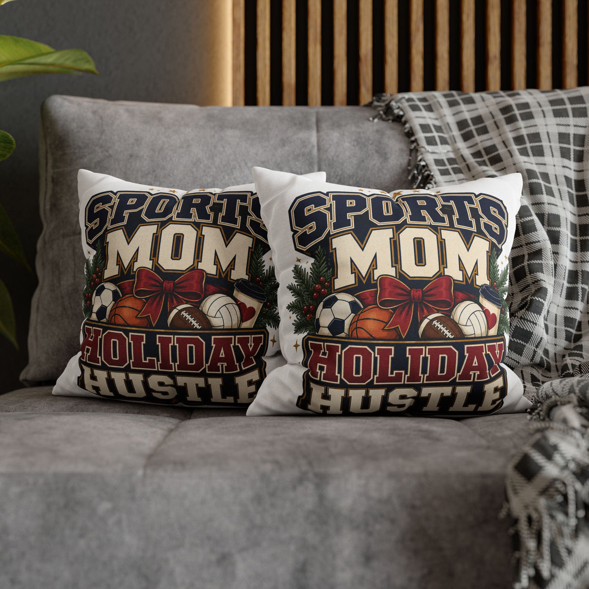 Sports Mom Holiday Hustle Pillowcase Modern Day Christmas