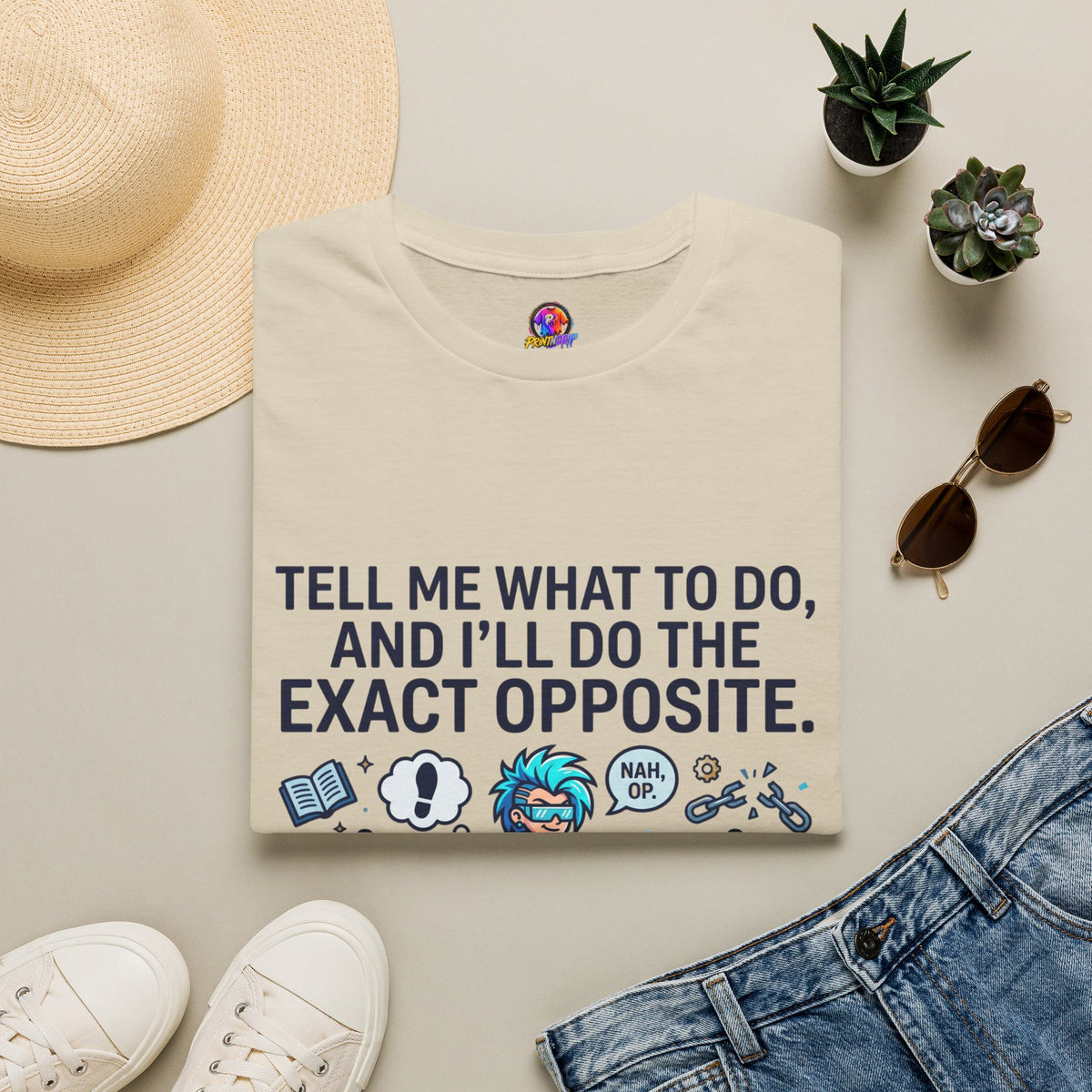 Aquarius T-Shirt — “Tell Me What To Do, And I’ll Do The Exact Opposite” Funny Rebellious Tee (Aquarius)