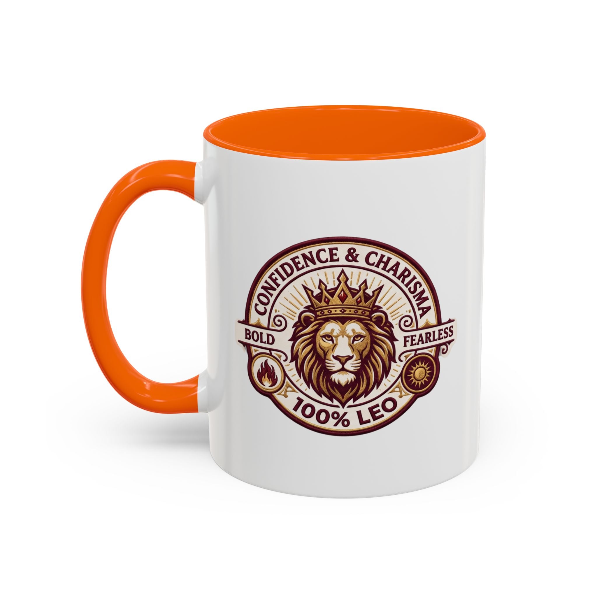Leo Zodiac Coffee Mug — '100% Leo' Lion Design, Confidence & Charisma Gift