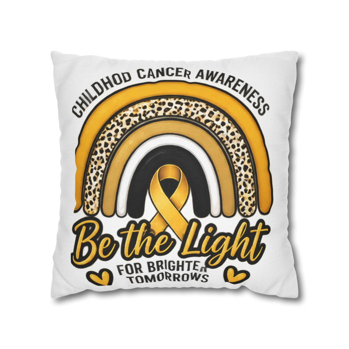 Childhood Cancer Awareness “Be the Light” Square Pillowcase