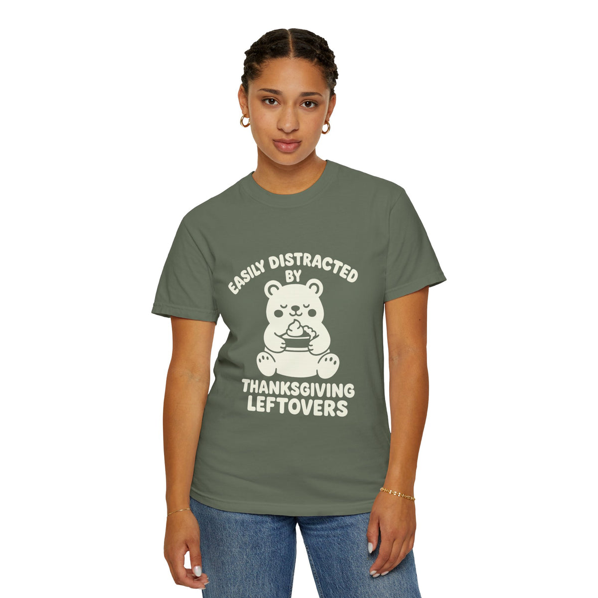 Easily Distracted by Thanksgiving Leftovers T-Shirt — Cute Turkey/Bear Holiday Tee - Trending Now - October 2026