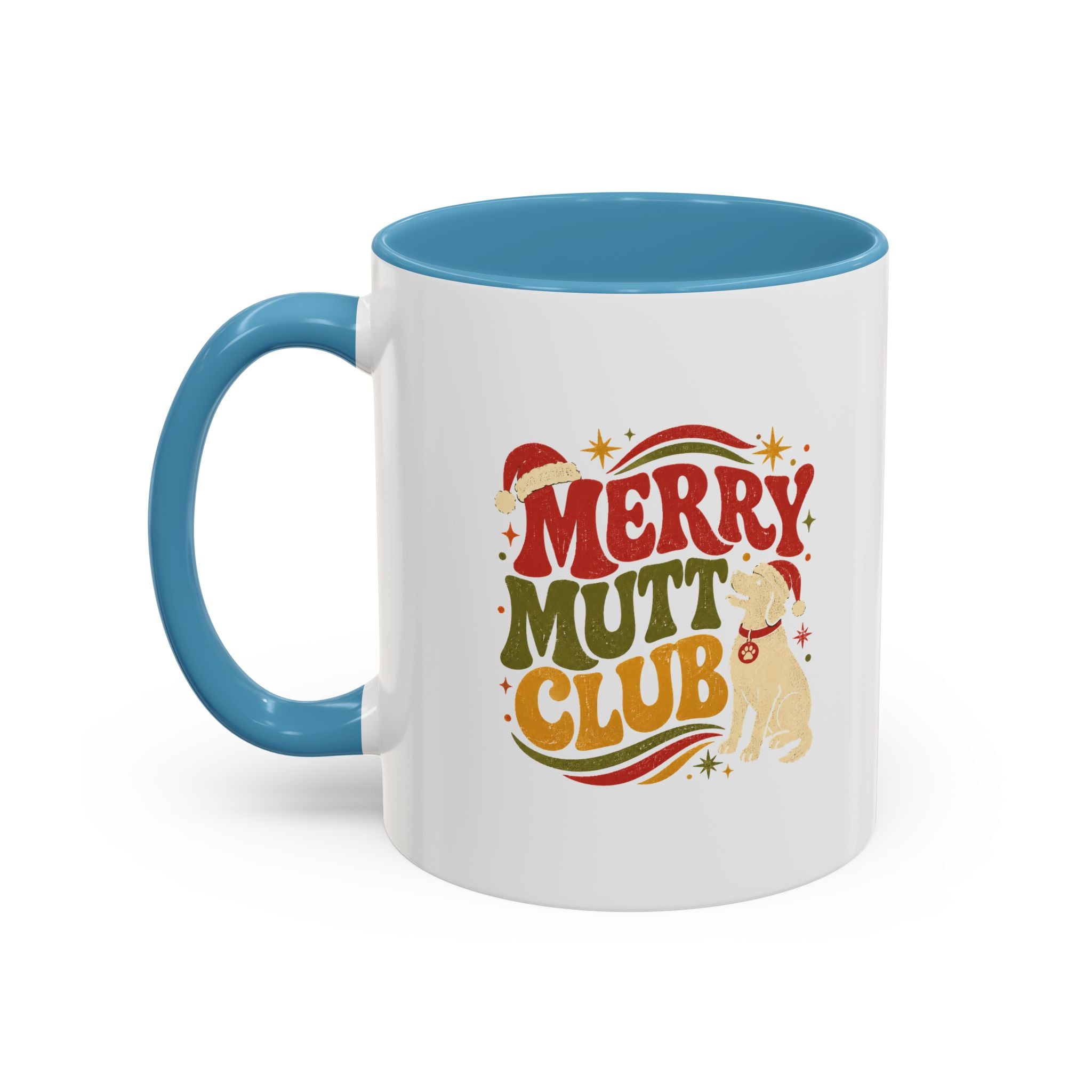 Modern Day Christmas Merry Mutt Club Accent Coffee Mug — Festive Dog Lover Holiday Gift