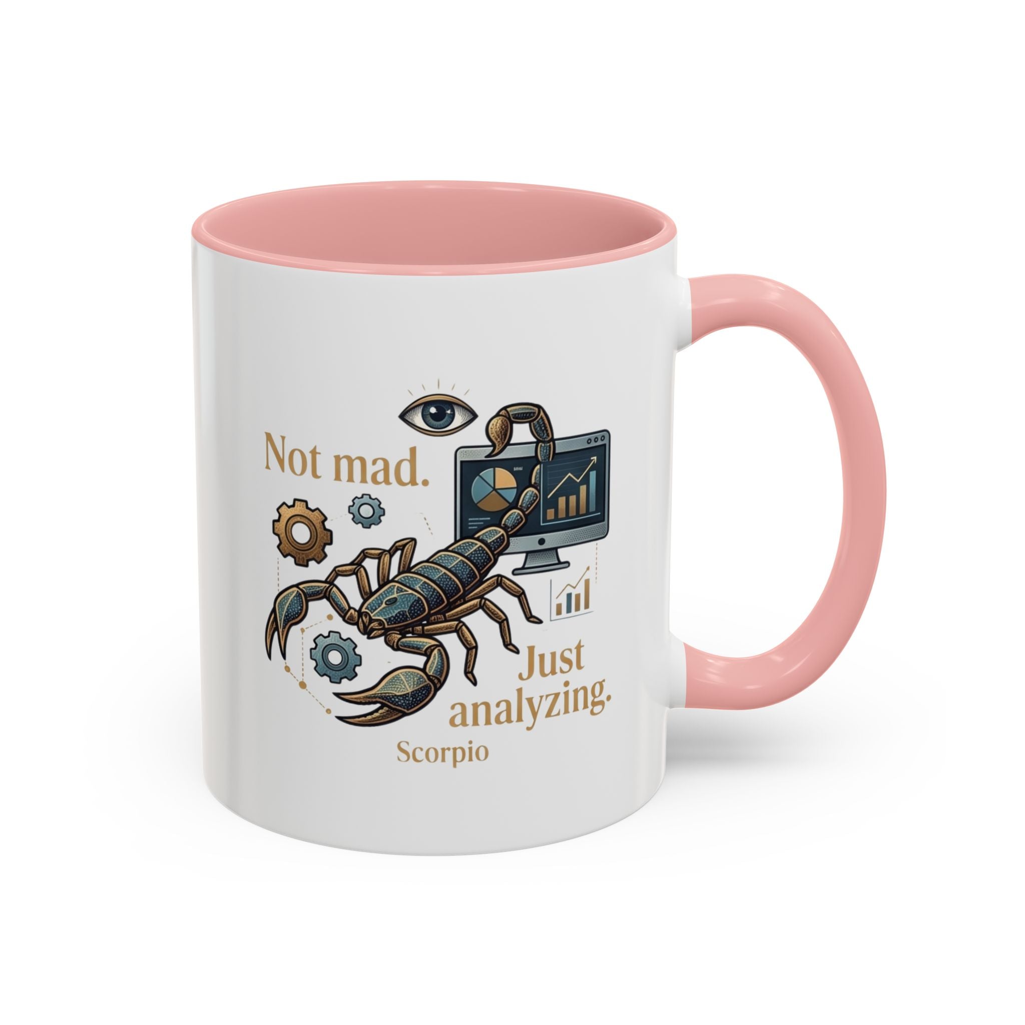 Scorpio Coffee Mug — "Not Mad. Just Analyzing." Accent 11/15oz