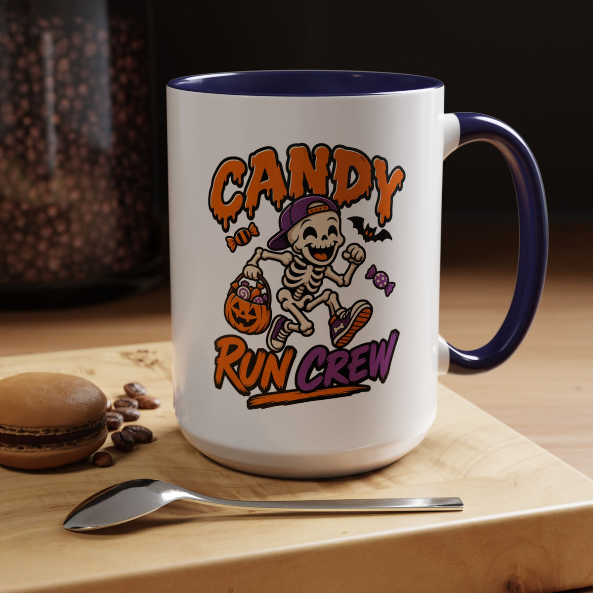 Candy Run Crew Coffee Mug — Halloween Skeleton Trick-or-Treat Accent Mug (11/15oz)