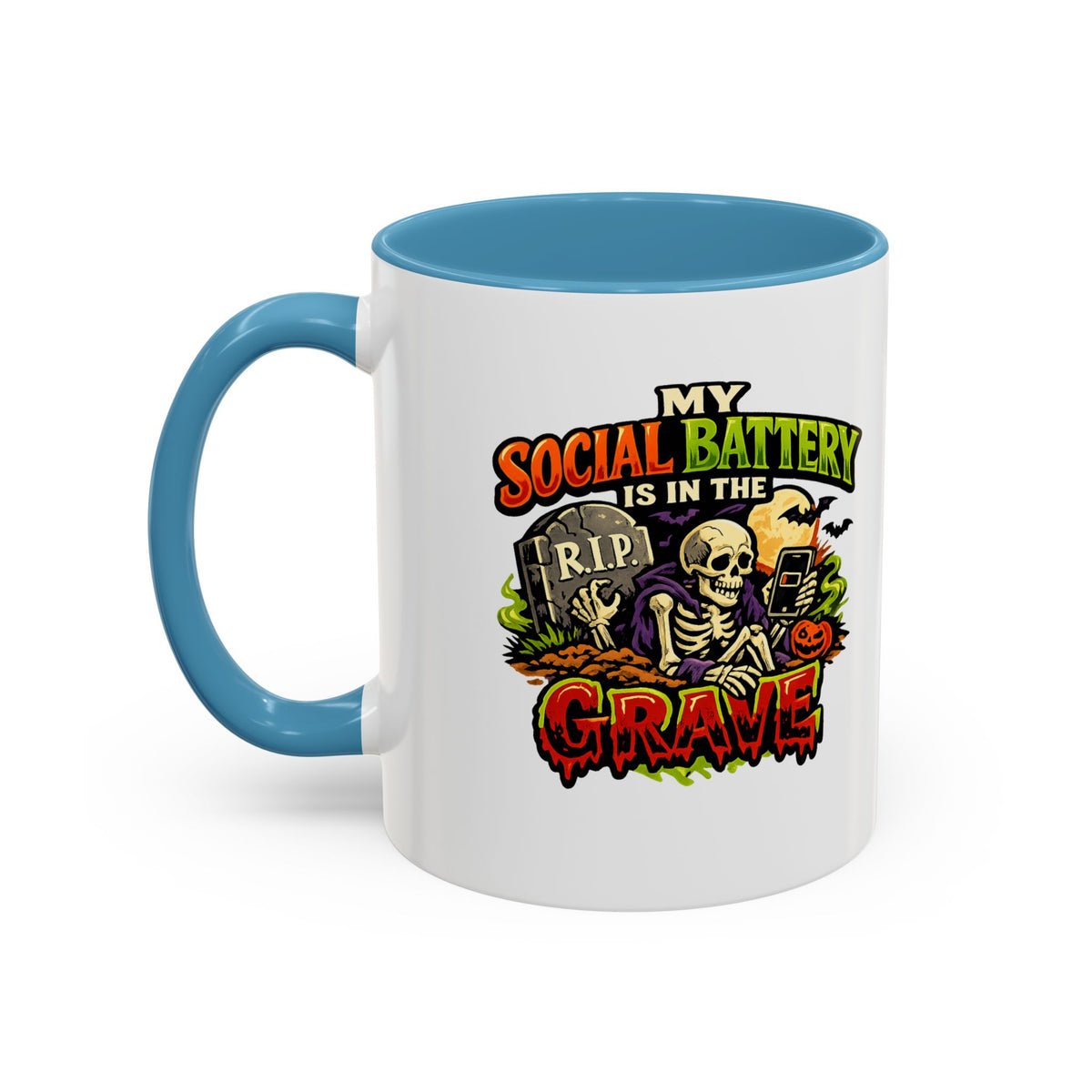 Halloween  Social Battery Is Low Accent Coffee Mug