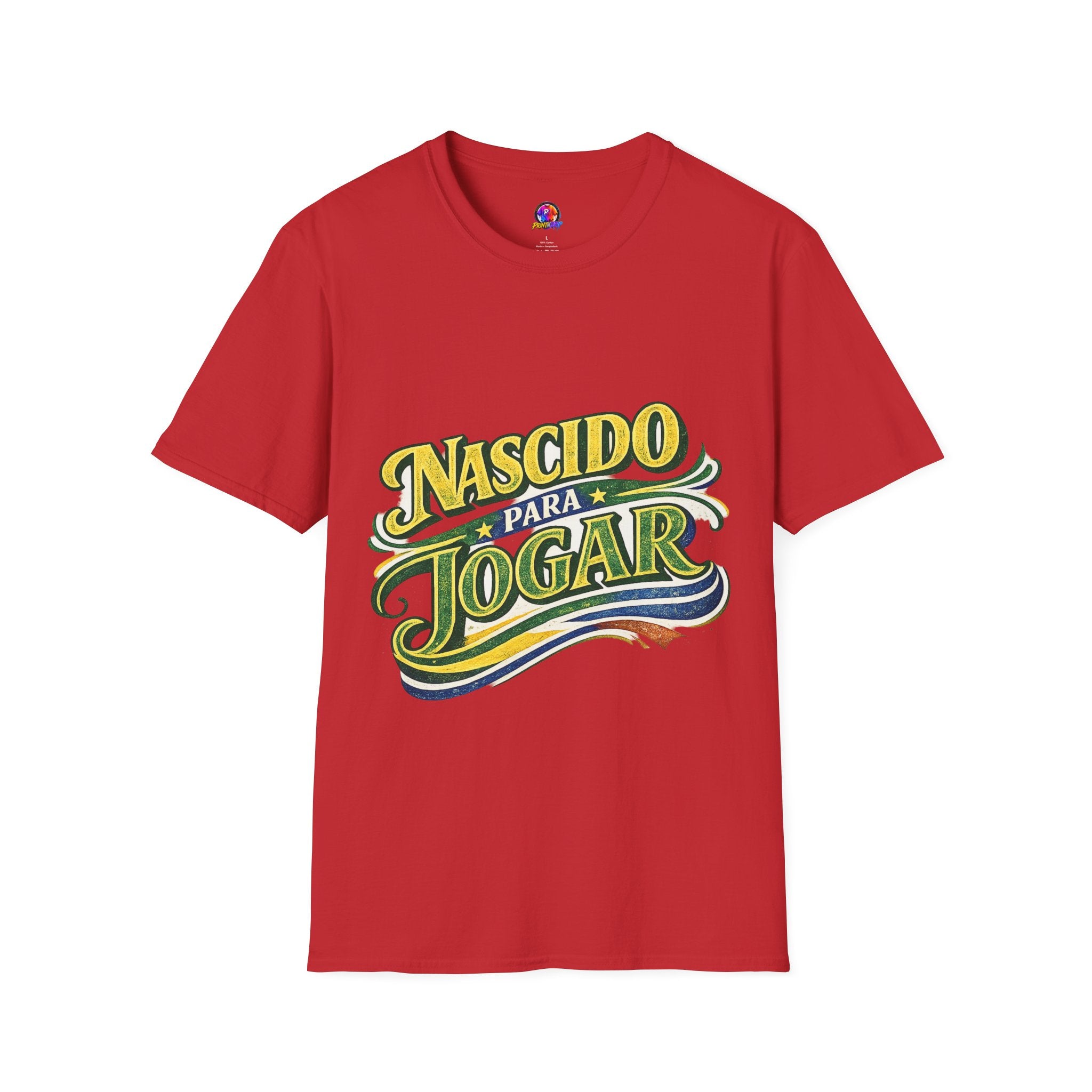 Brazil T‑Shirt — Nascido Para Jogar Vintage Brazilian Soccer Graphic Tee