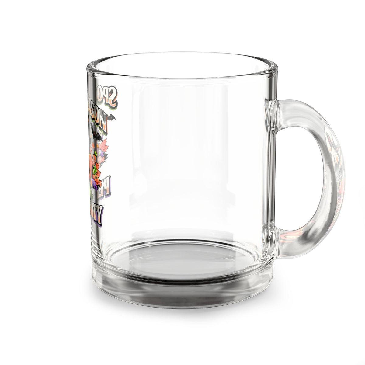 Halloween Glass Mug 10 oz  Spooky Season Is My Personality Glass Mug — 10oz Halloween Cat Pumpkin Coffee Cup