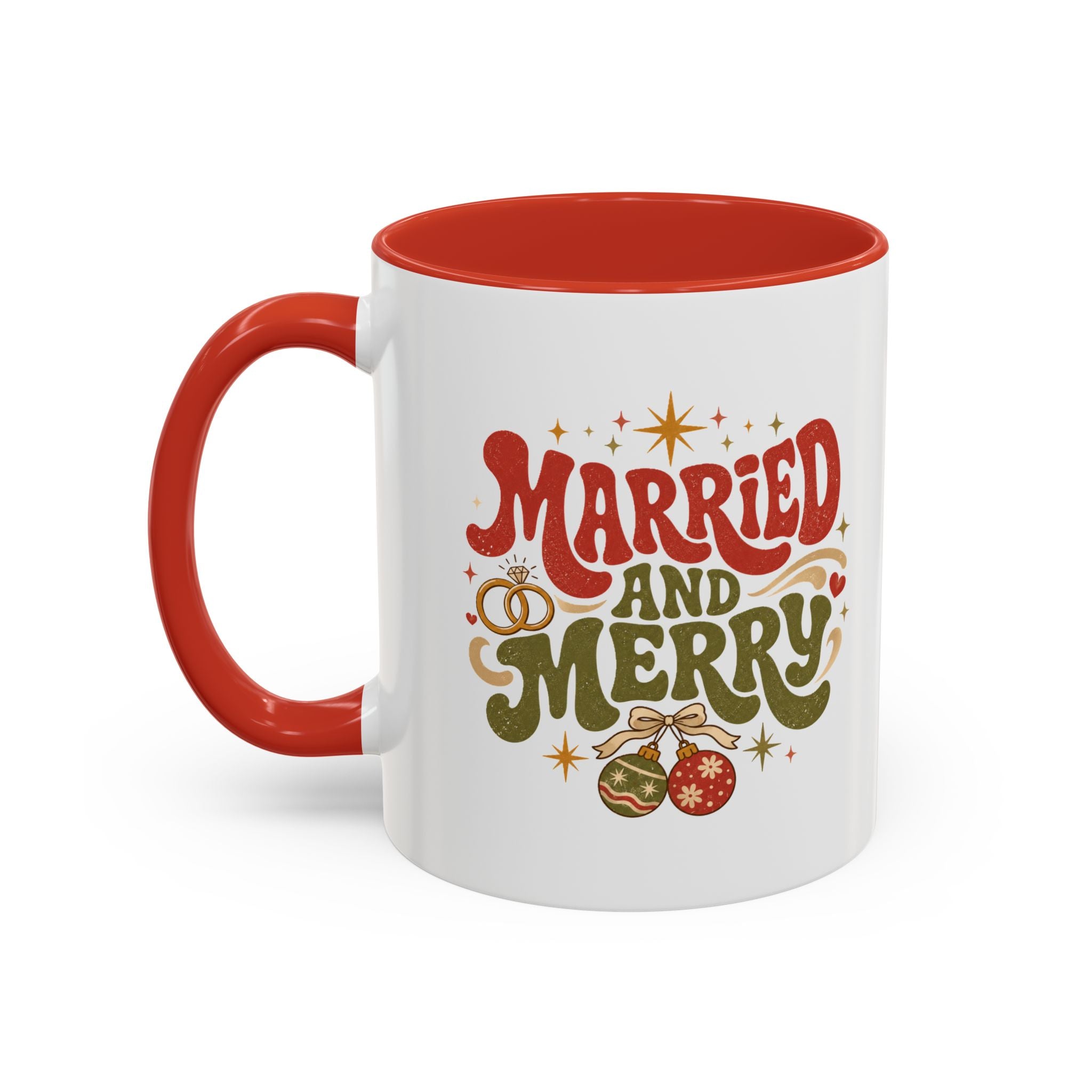 Christmas Married and Merry Christmas Coffee Mug — Holiday Accent Mug