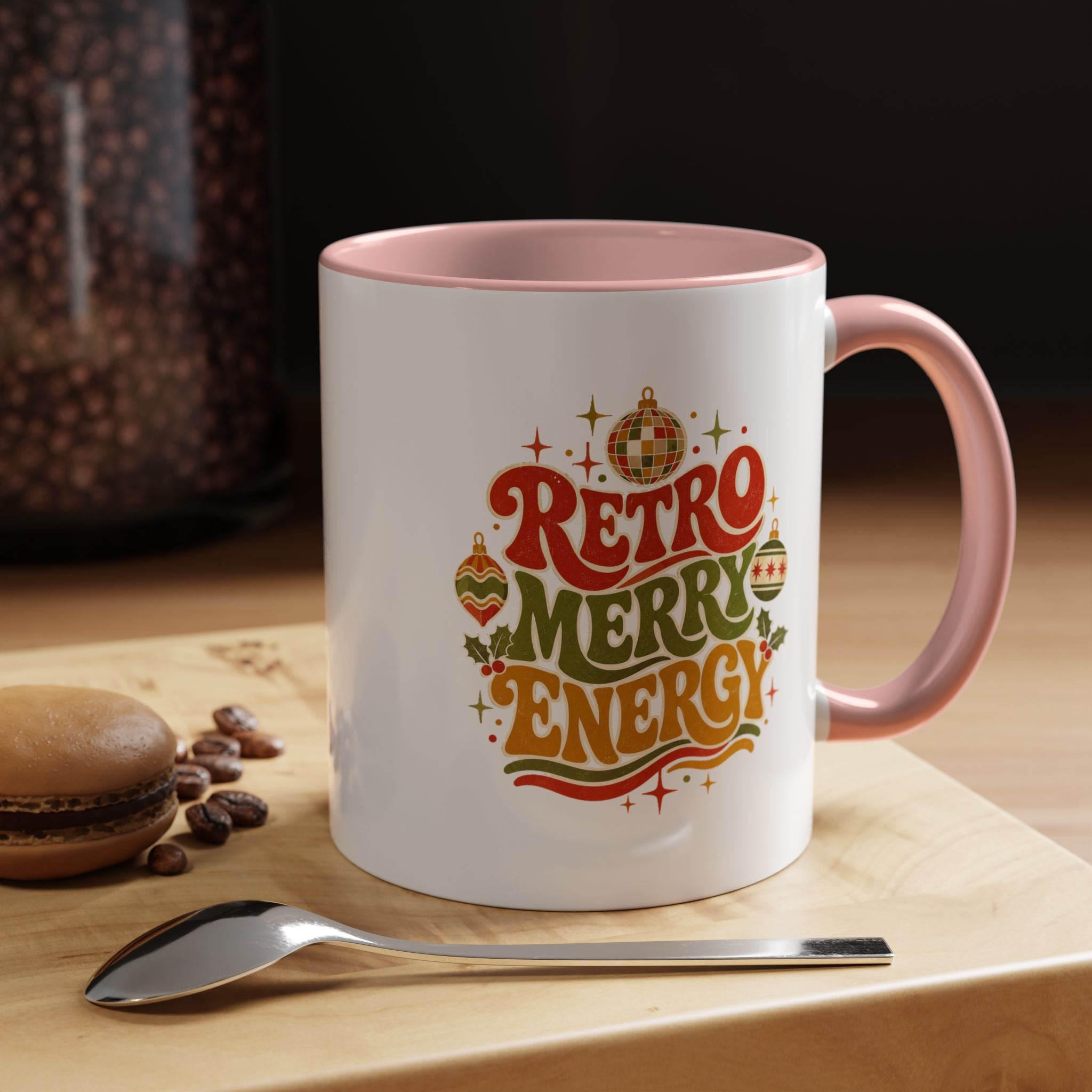 Modern Day Christmas Retro Merry Energy Coffee Mug — Festive 70s Holiday Design