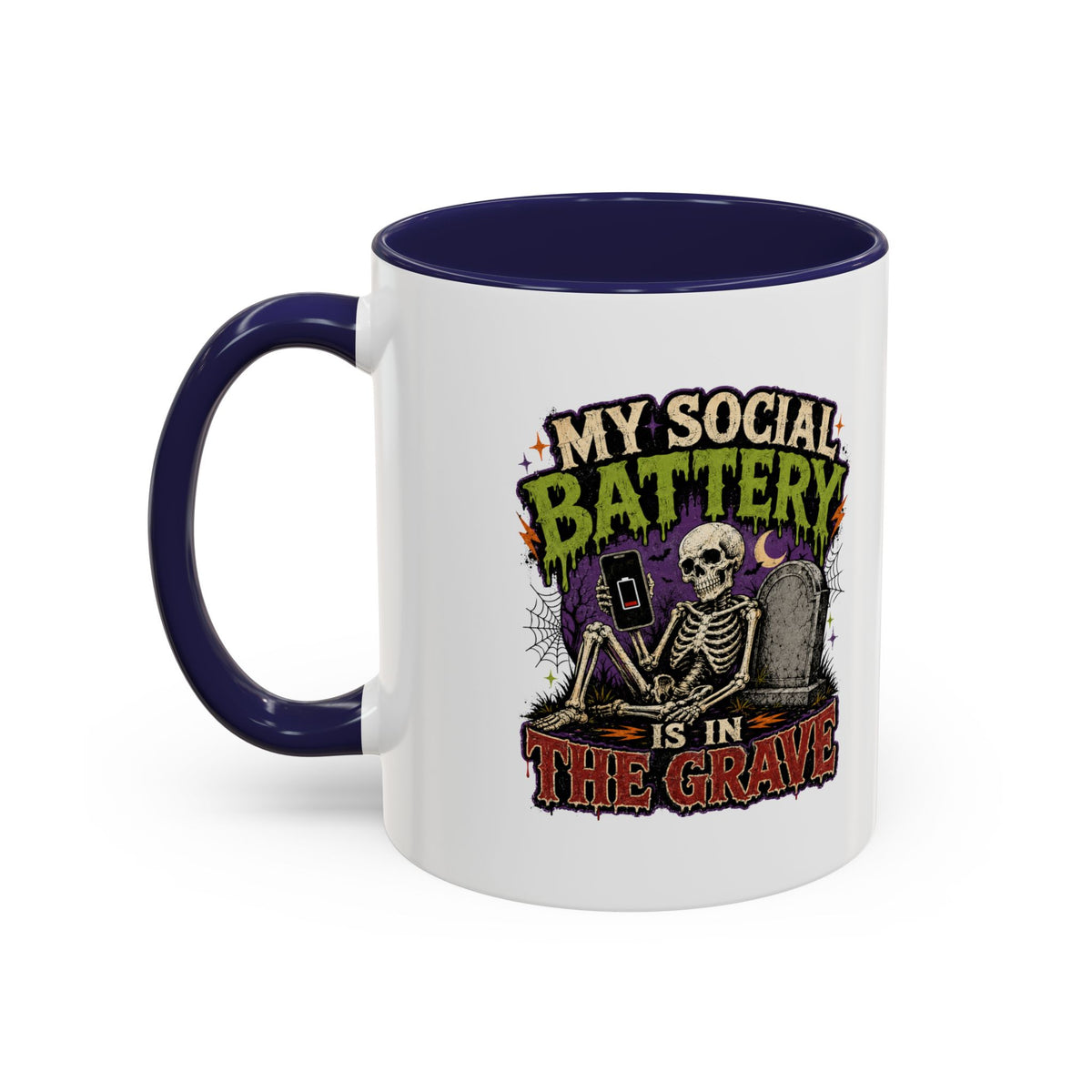 Halloween  My Social Battery Accent Coffee Mug
