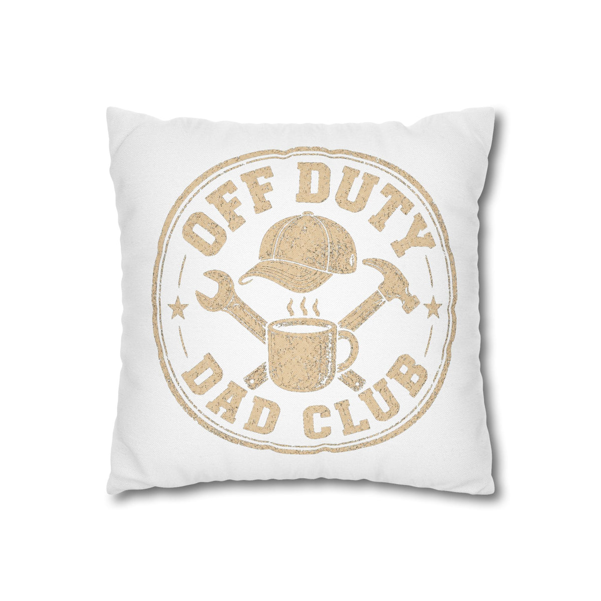 Off Duty Dad Club Pillowcase — Rustic Father's Day Decorative Throw Pillow Cover Milo Bailey Dog Dad Mom
