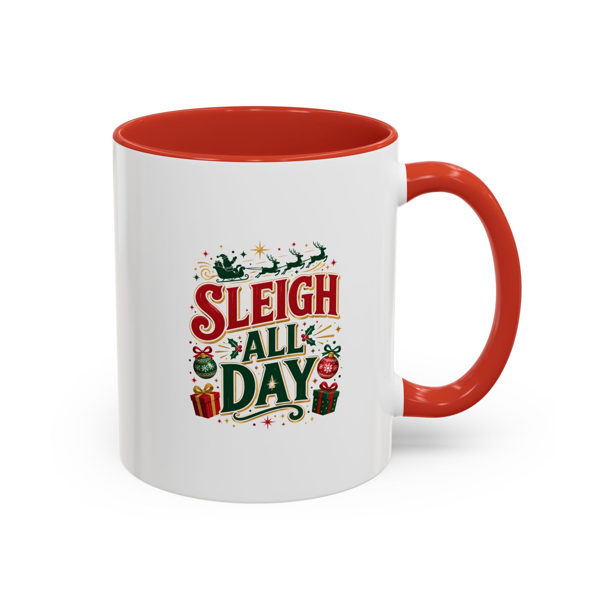 Sleigh All Day Accent Coffee Mug – Holiday Christmas Gift