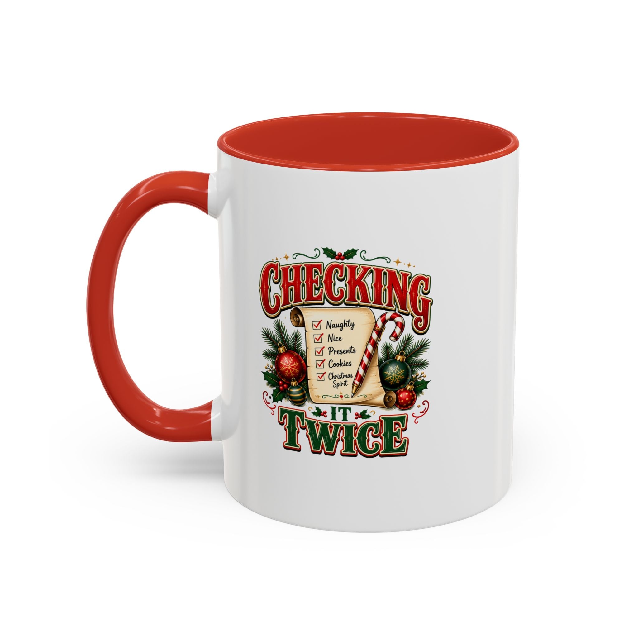 Checking It Twice Christmas Coffee Mug — Holiday Checklist Design