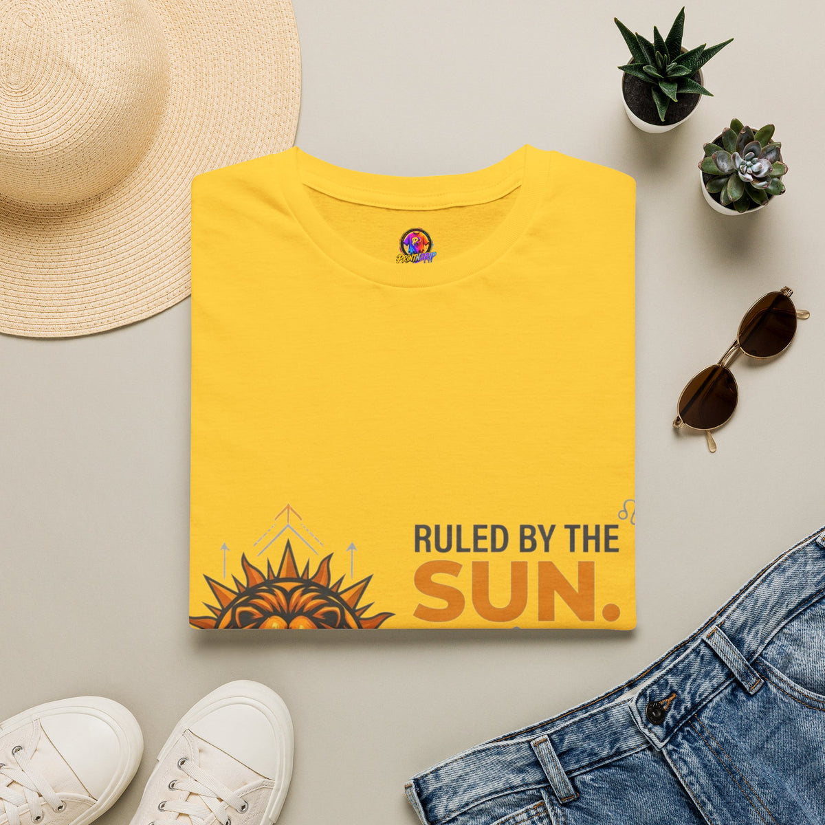 Leo Zodiac T-Shirt — "Ruled by the Sun. Ambitious by Nature. LEO."