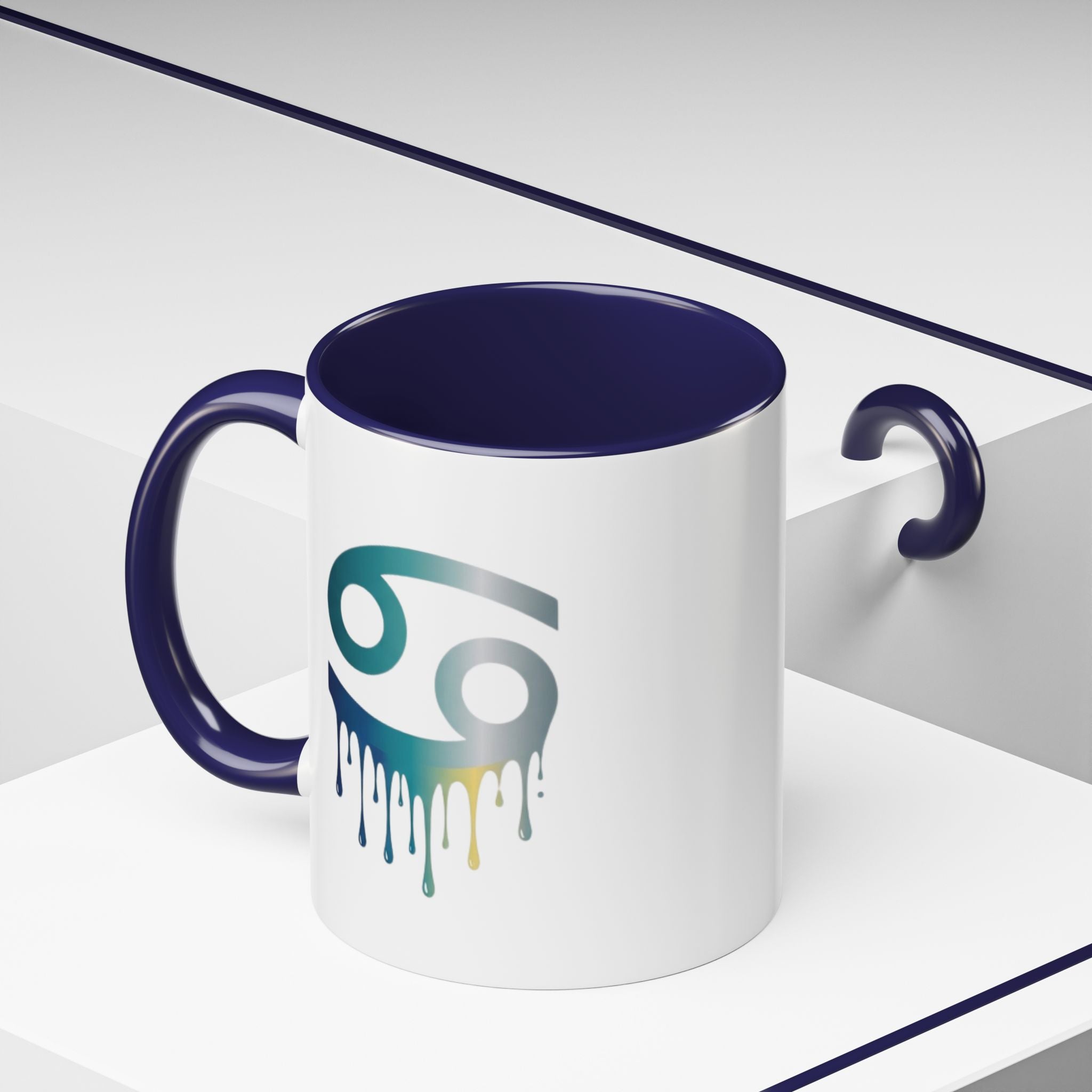 Cancer Zodiac Drip Accent Coffee Mug — Astrology Horoscope Gift