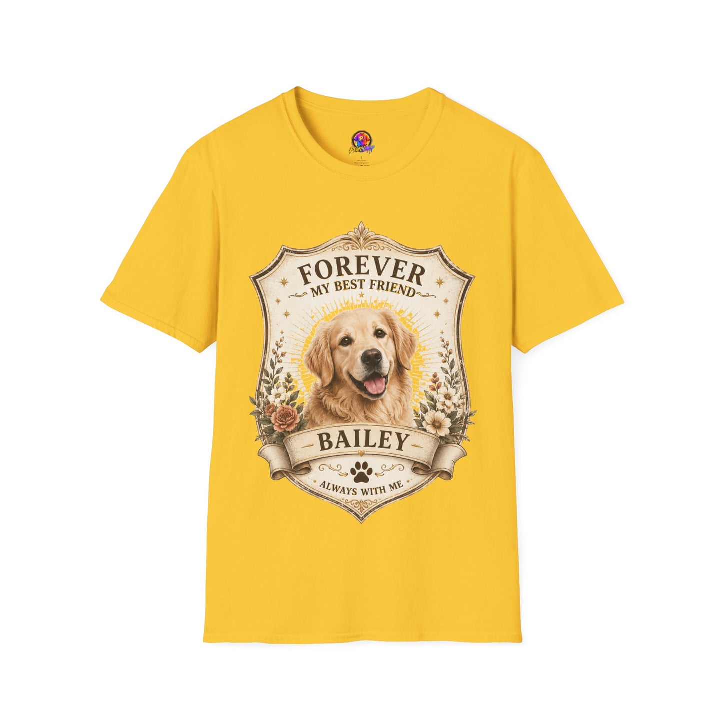 Dog Memorial T-Shirt — "Forever My Best Friend" Personalized Golden Retriever Tribute