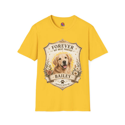 Dog Memorial T-Shirt — "Forever My Best Friend" Personalized Golden Retriever Tribute