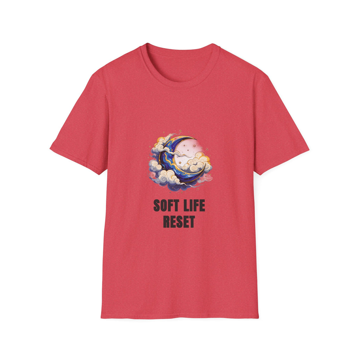 Soft Life Reset T-Shirt — Crescent Moon Cloud Graphic Tee - Trending Now - August 2026