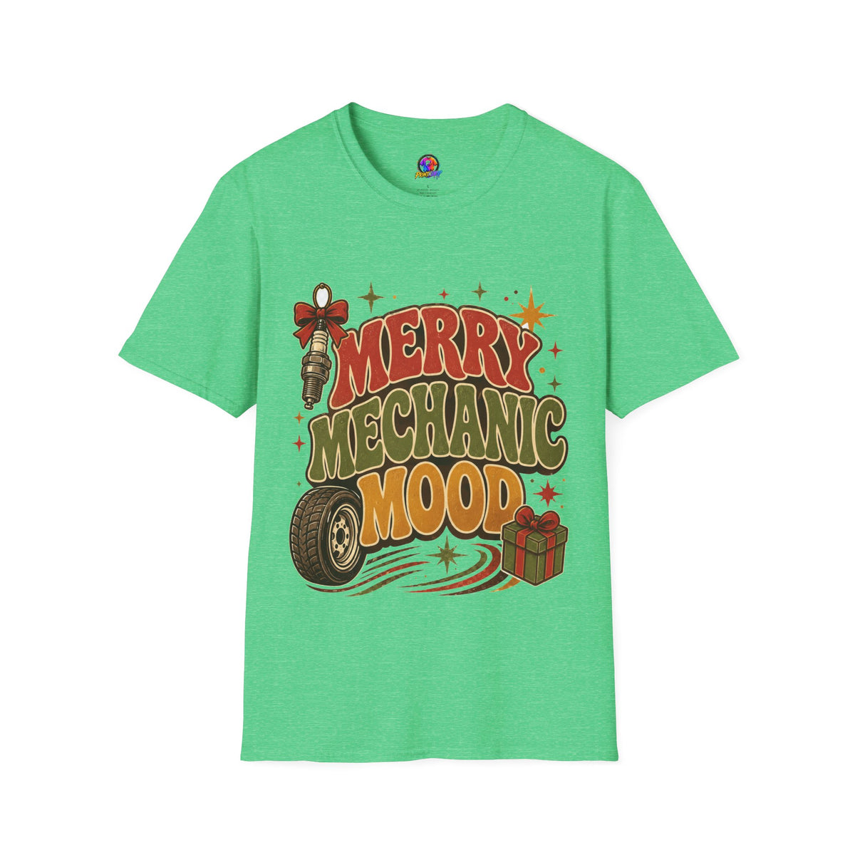 Merry Mechanic Mood T‑Shirt — Retro Holiday Auto Technician Gift