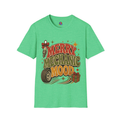 Merry Mechanic Mood T‑Shirt — Retro Holiday Auto Technician Gift