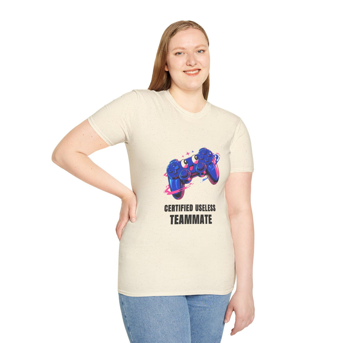 Certified Useless Teammate Gamer T-Shirt — Retro Neon Gamepad Tee - Trending Now - August 2026
