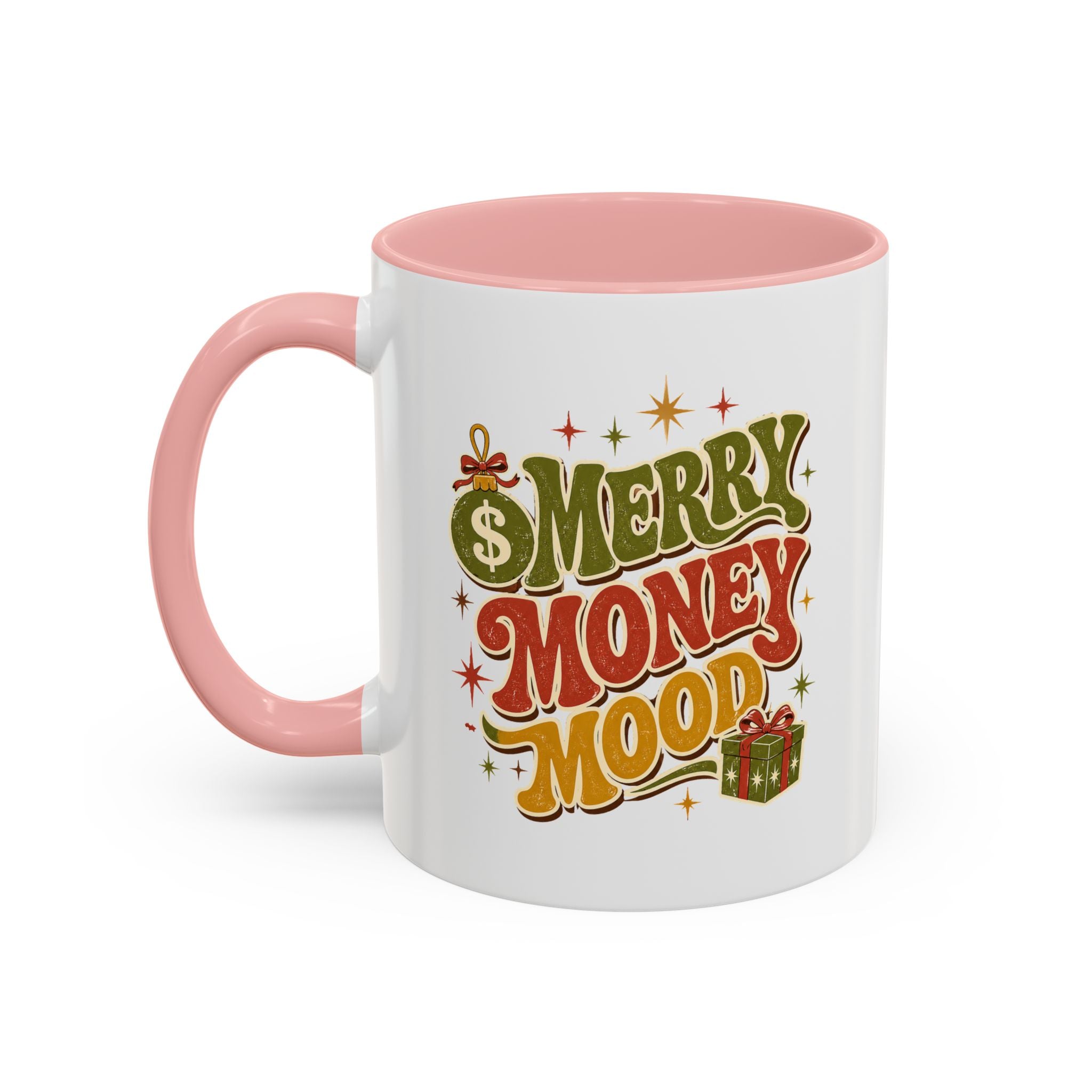 Modern Day Christmas Merry Money Mood Coffee Mug – Holiday Retro Gift Mug