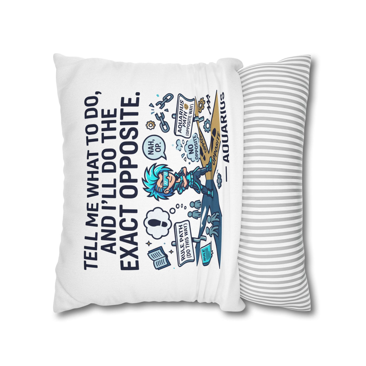 Aquarius Zodiac Spun Polyester Square Pillowcase