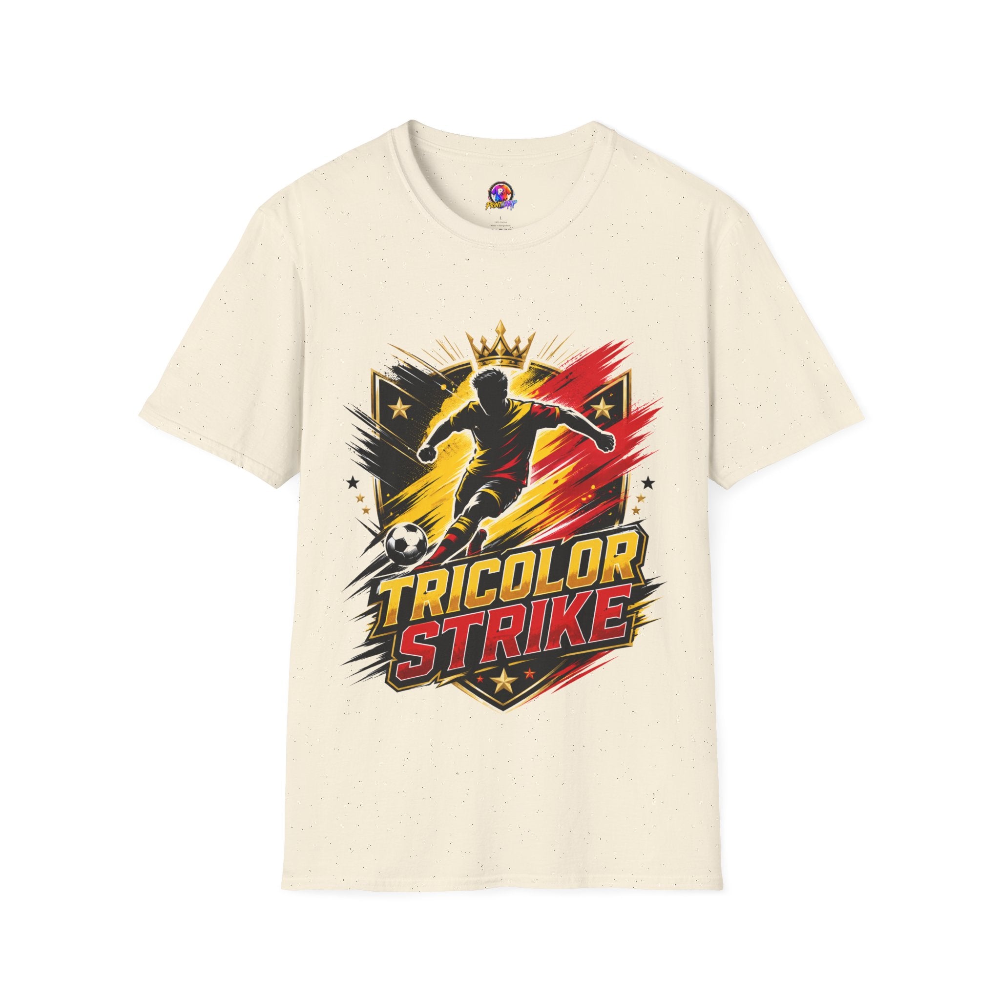 Belgium Soccer T-Shirt — 'Tricolor Strike' Graphic Jersey Tee