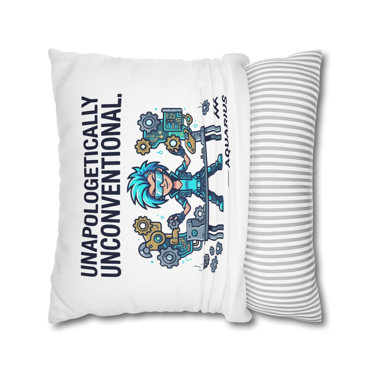 Aquarius Zodiac Spun Polyester Square Pillowcase