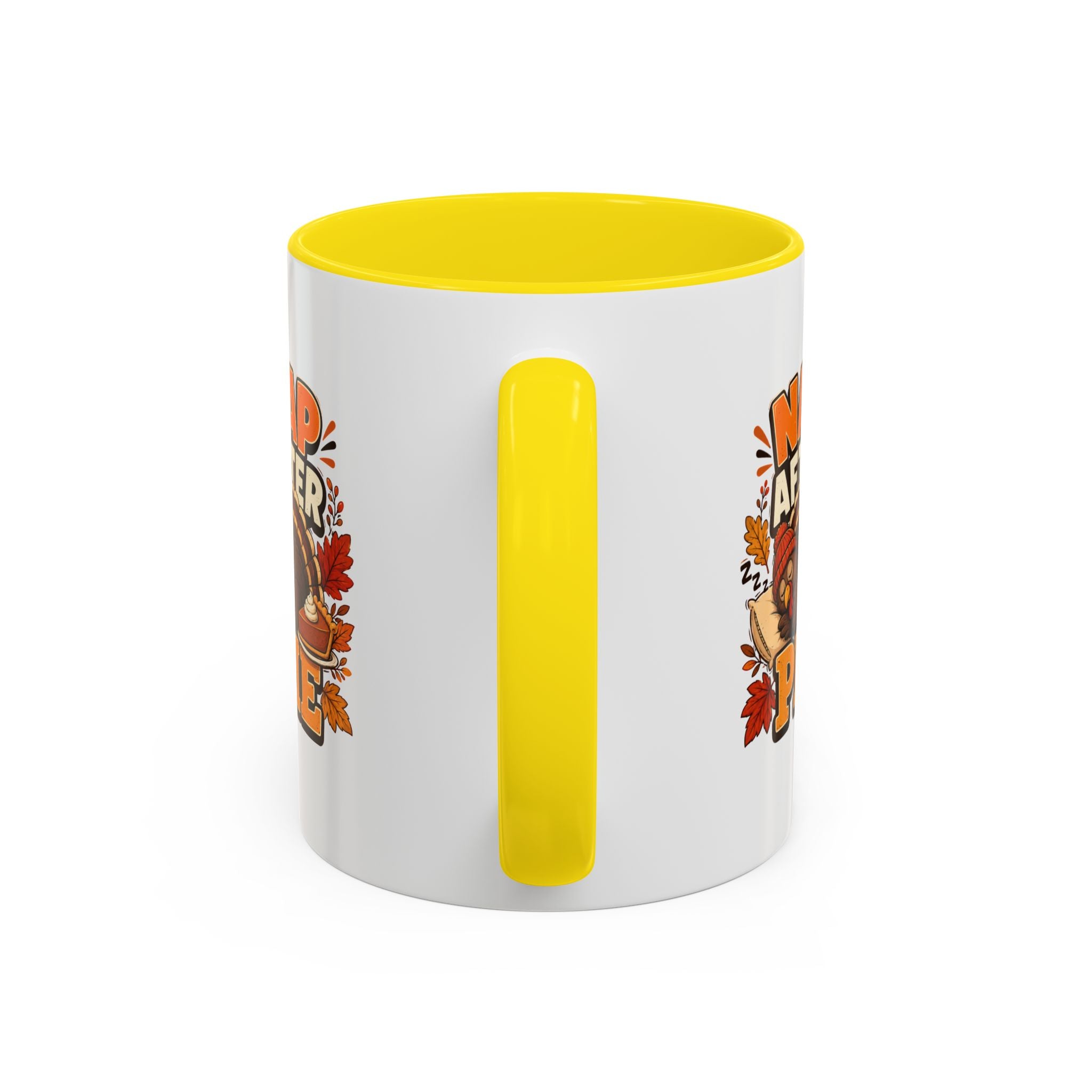 Thanksgiving Mug Nap After Pie Coffee Mug — Thanksgiving Turkey & Fall Leaves  Accent Mug