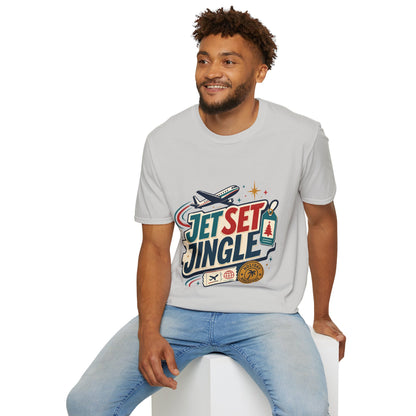 Jet Set Jingle Travel T-Shirt — Retro Airplane Vacation Graphic