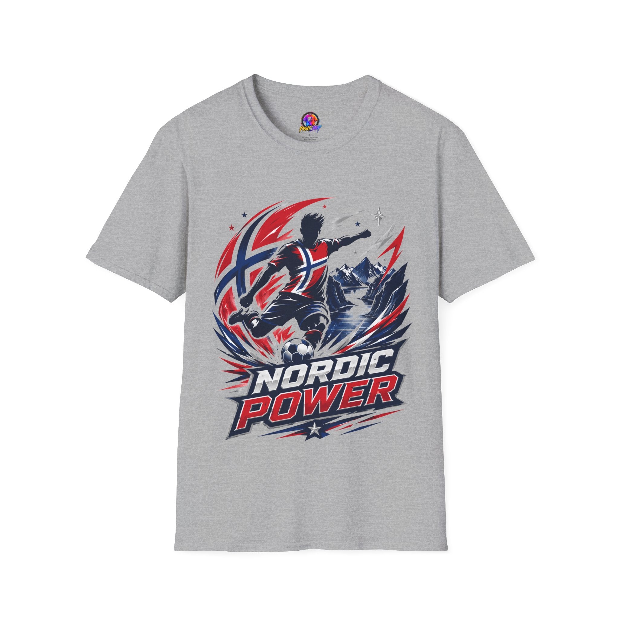 Norway Nordic Power T-Shirt — Viking Flag Silhouette Graphic Tee